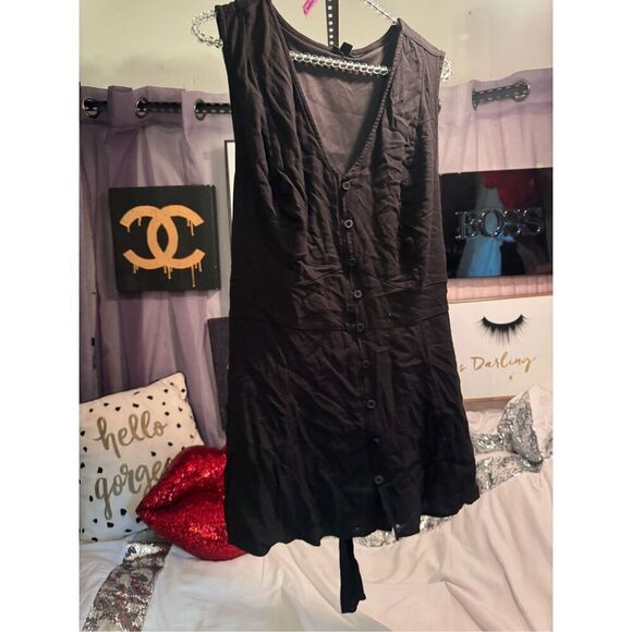 Peplum Harper Sleeveless shirt Blouse torrid plus 3 button up v neck tie back - Picture 2 of 4